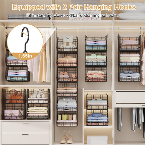 X-cosrack wire storage baskets with clear visibility for outfits and accessories