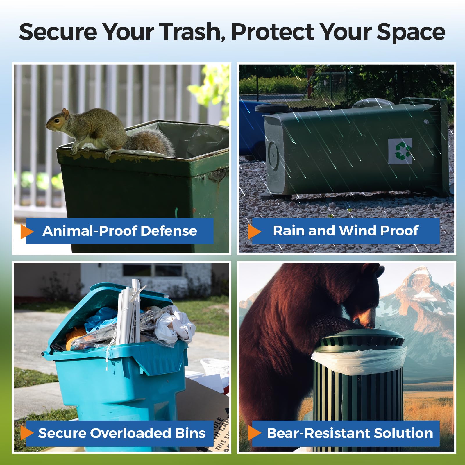 X-Partner bear-proof-lock with rugged metal claws for reliable grip.