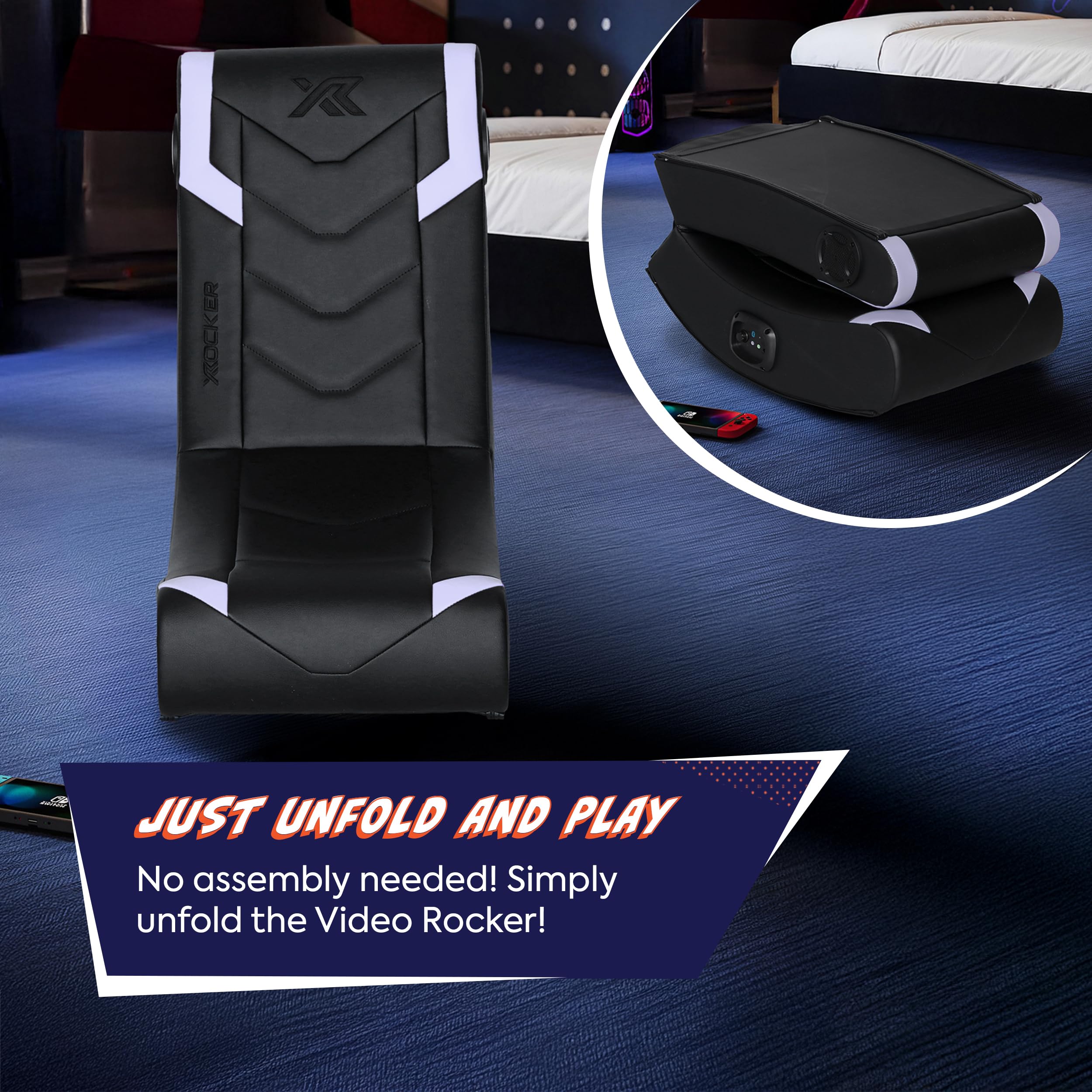 X Rocker Eclipse vegan leather seat blends durability with modern styling.