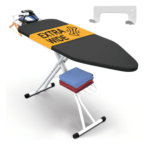 Xabitat full-size ironing board with large ironing area for big garments.