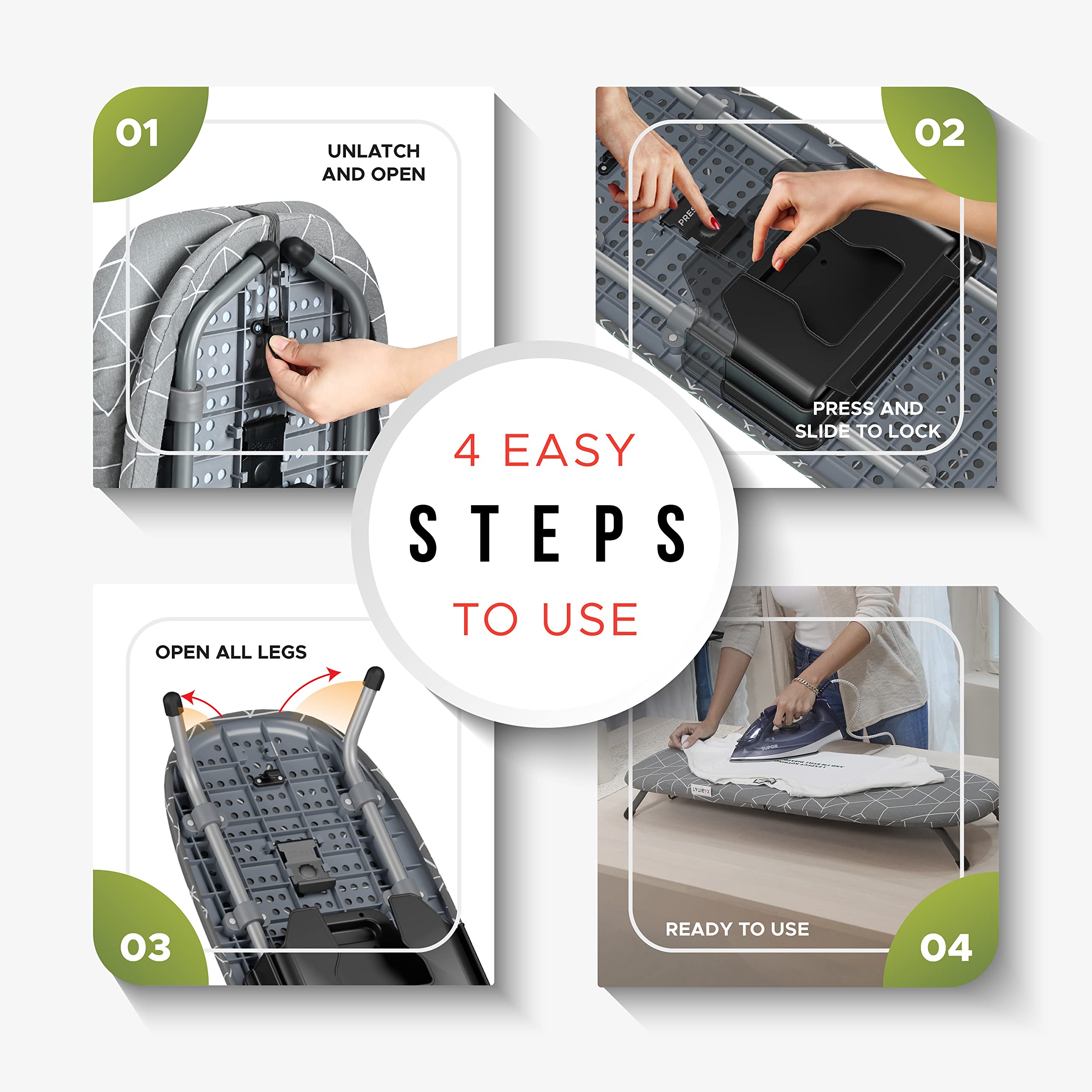 XABITAT wall clamp and iron storage keep laundry area organized