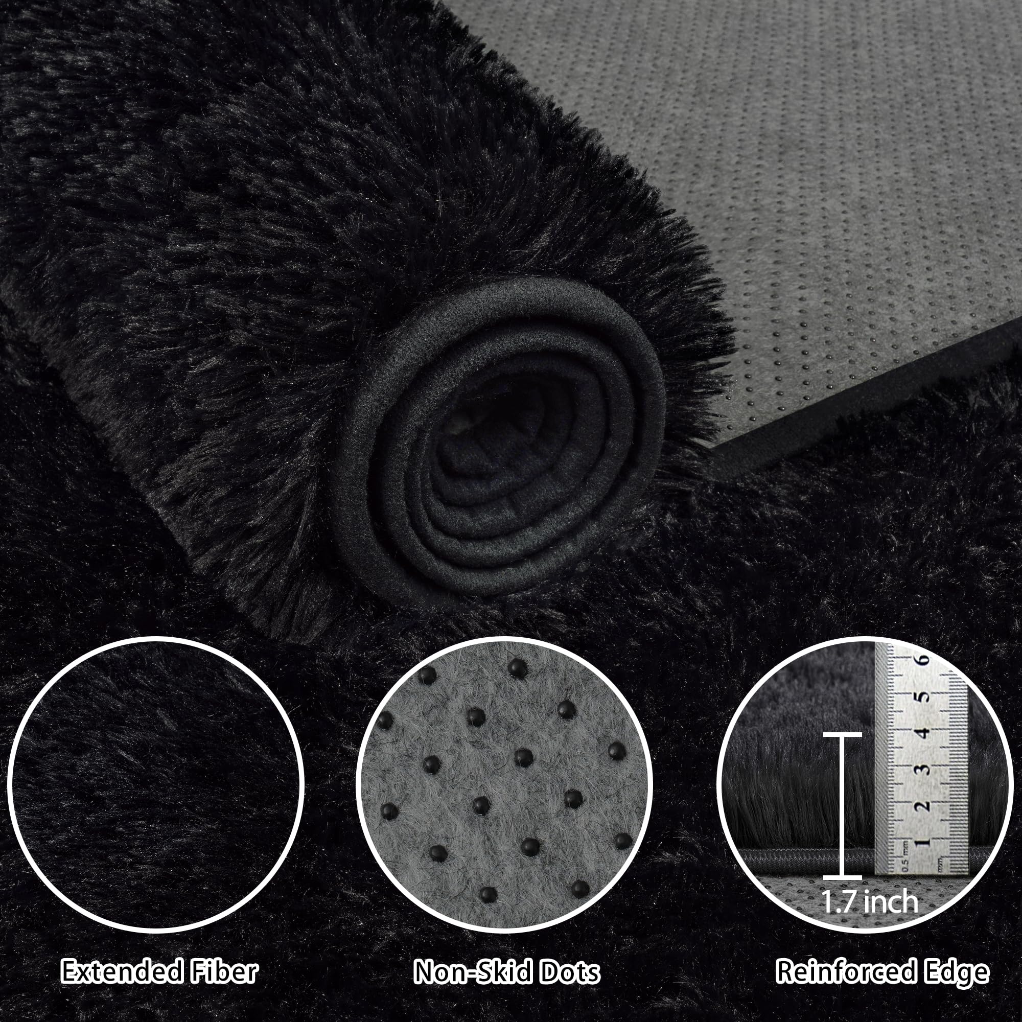 Xafir modern minimalist black area rug complements contemporary decor
