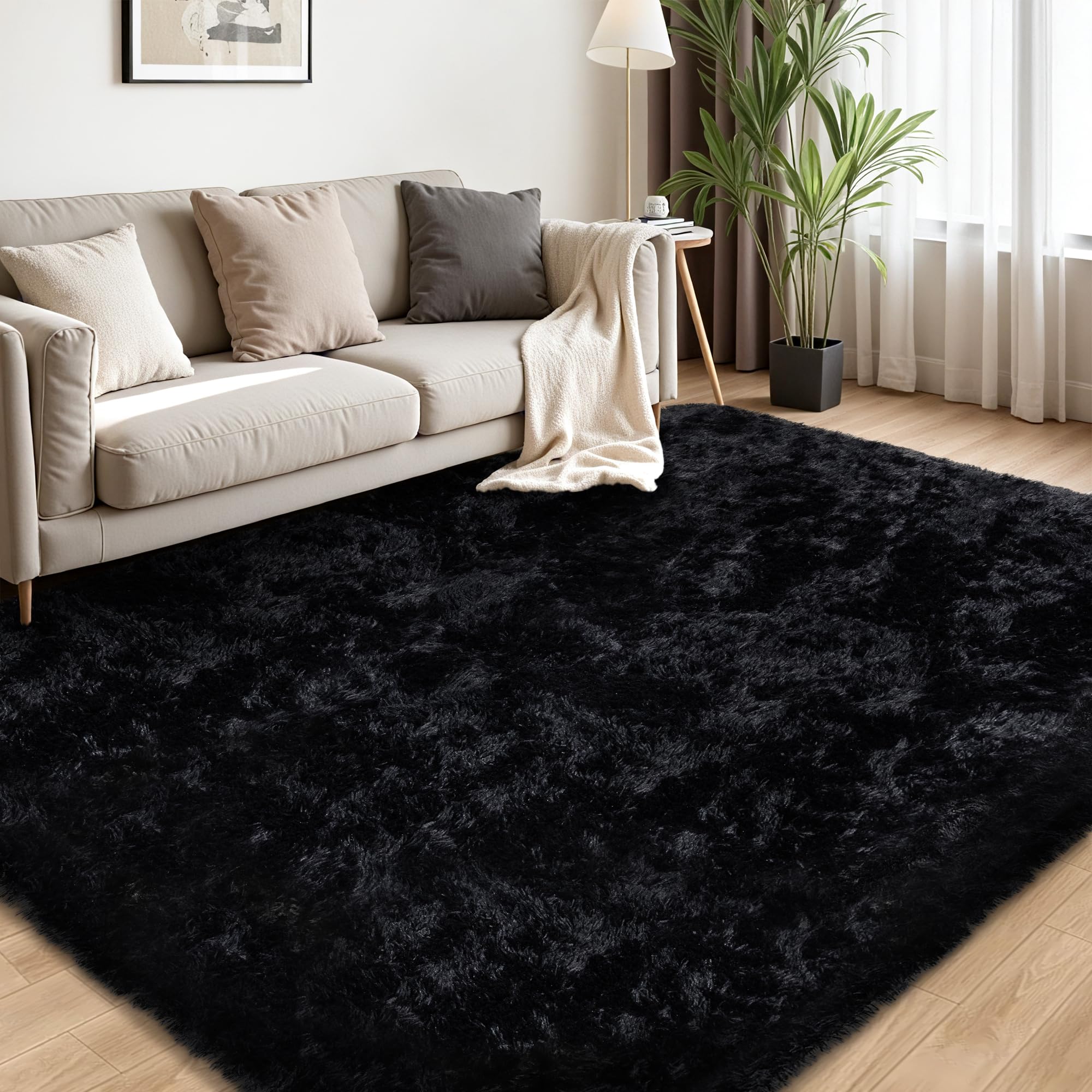 Xafir non-slip bottom keeps the rug in place on smooth floors.