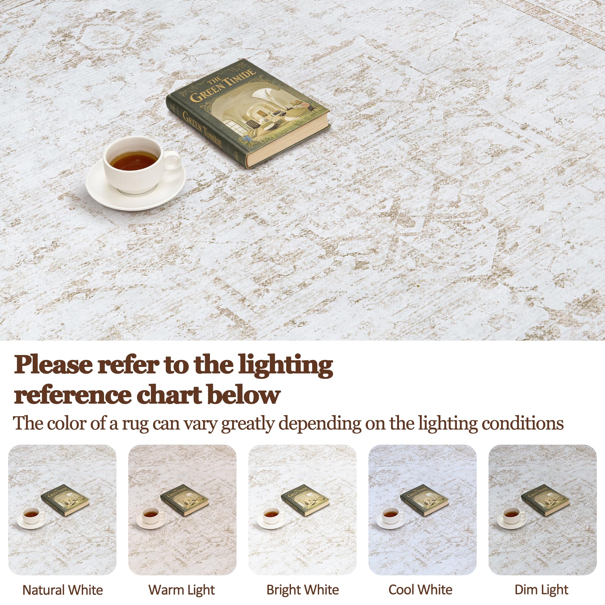 Xafir pet-friendly beige rug is easy to maintain.