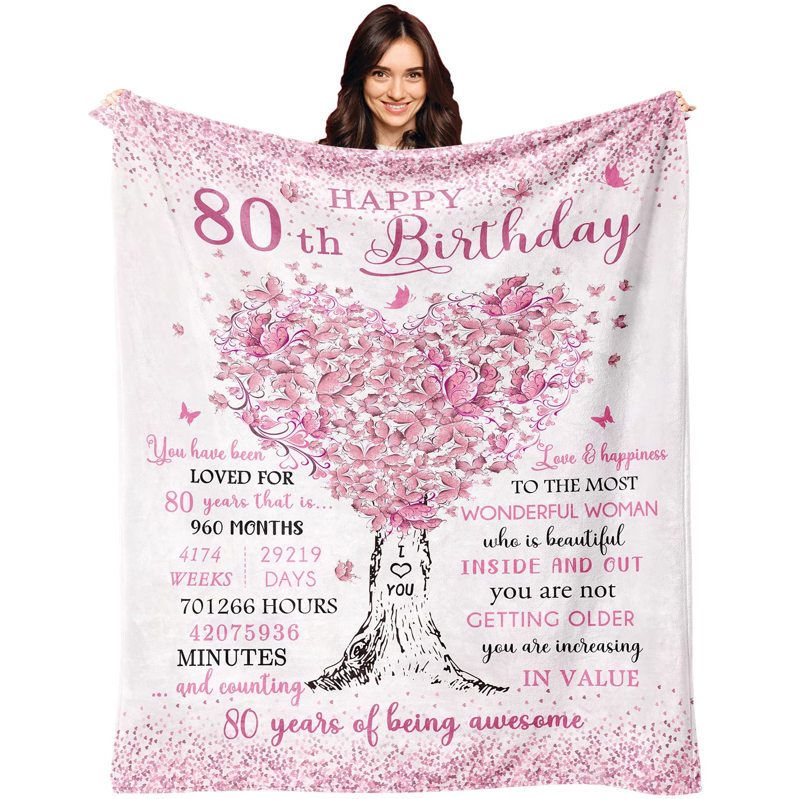 XALAZY 80th birthday blanket 60x50 offers cozy warmth for milestone celebrations