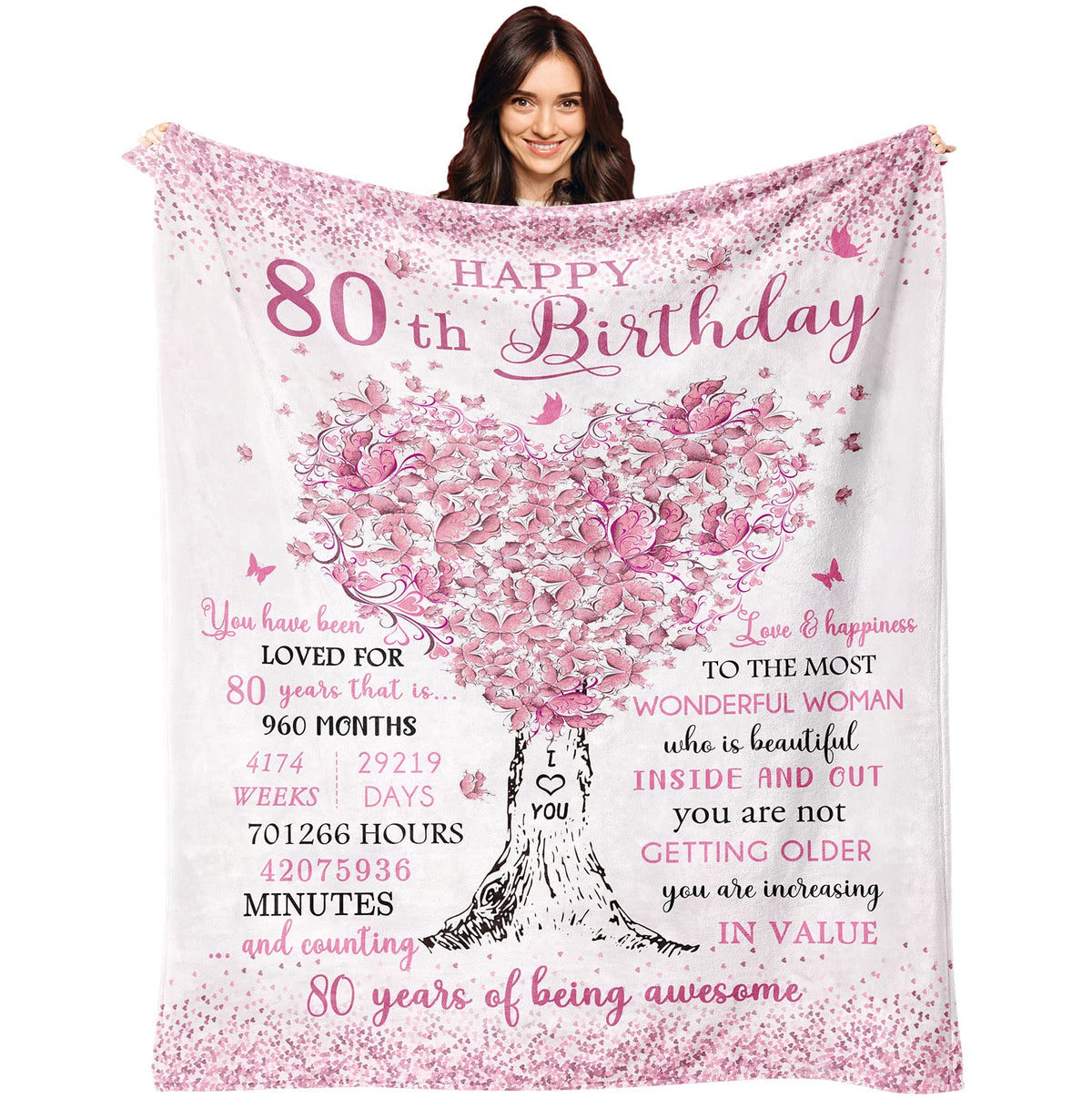 XALAZY 80th birthday blanket 60x50 offers cozy warmth for milestone celebrations