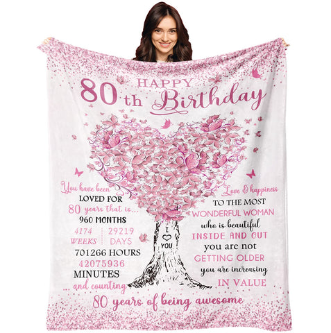 XALAZY 80th birthday blanket 60x50 offers cozy warmth for milestone celebrations