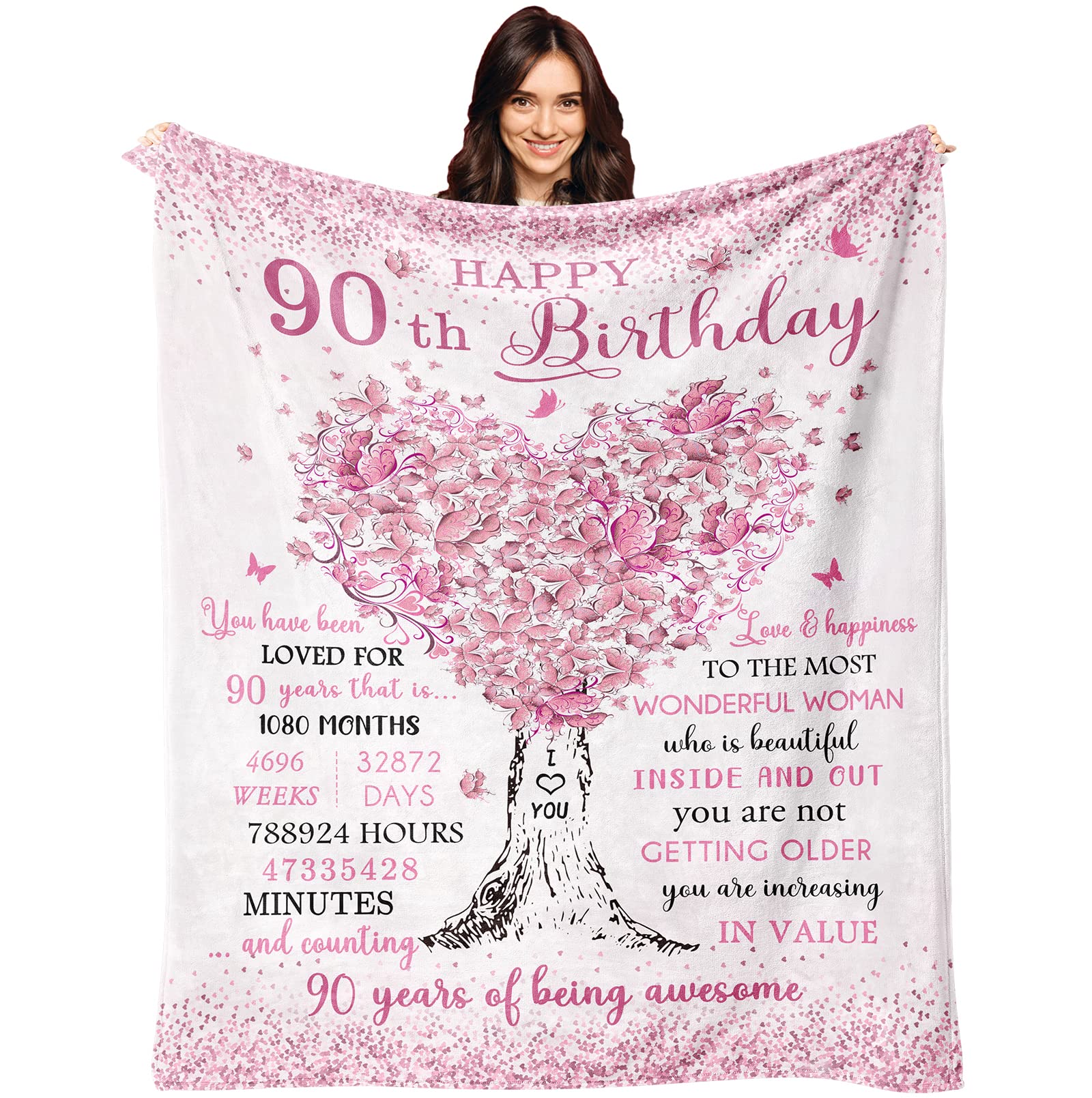 XALAZY 90th birthday blanket close-up shows plush, soft fabric ideal for gifting.