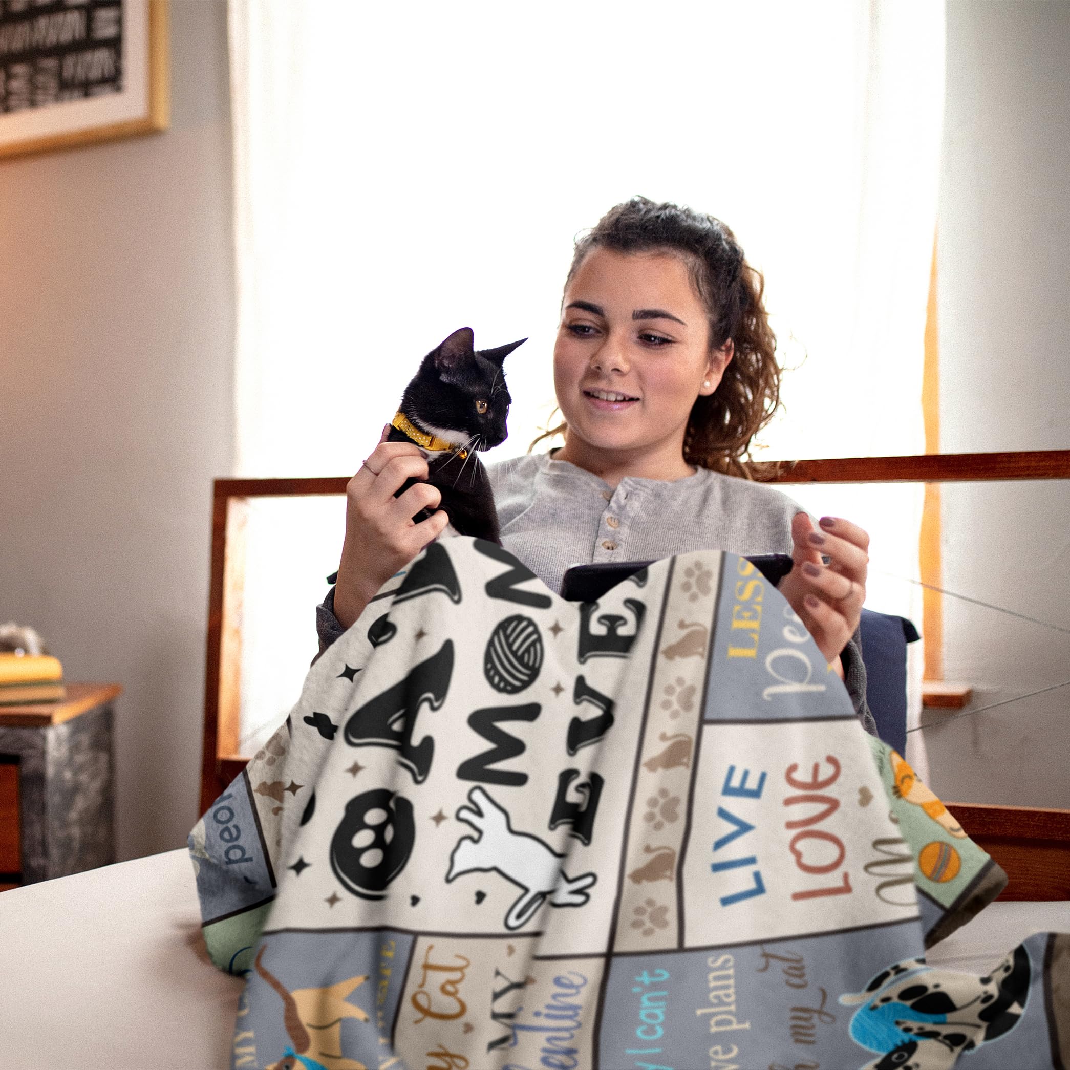 XALAZY couch throw cat themed blanket versatile for lounging