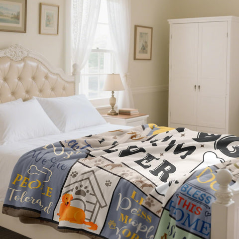 XALAZY cozy throw on the sofa, perfect for snuggling with pets