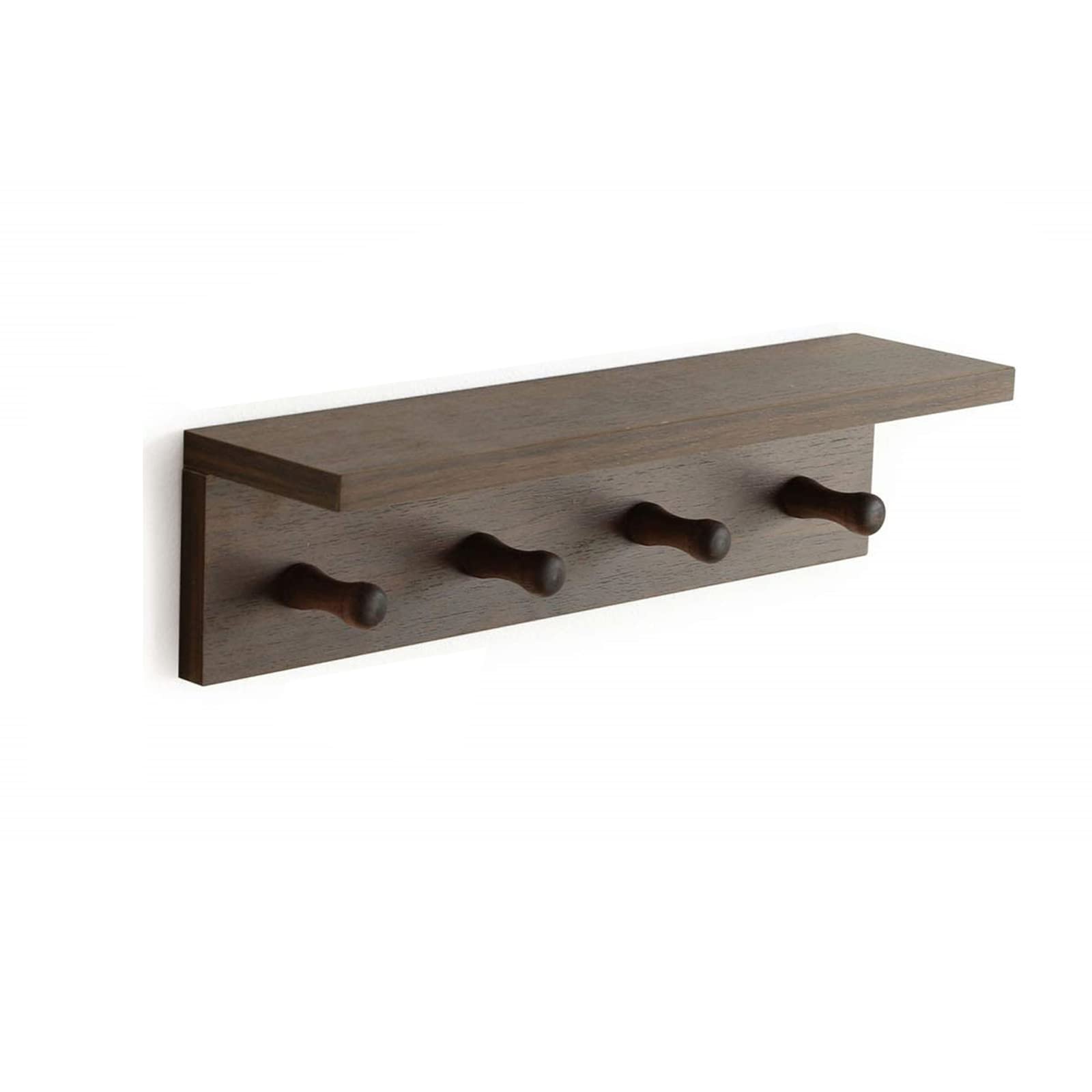 XAOMLP entryway organization visual showing warm walnut finish in home