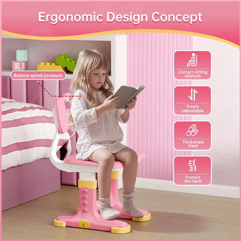 Xaperexi Kids Desk height adjustment supports growing children.