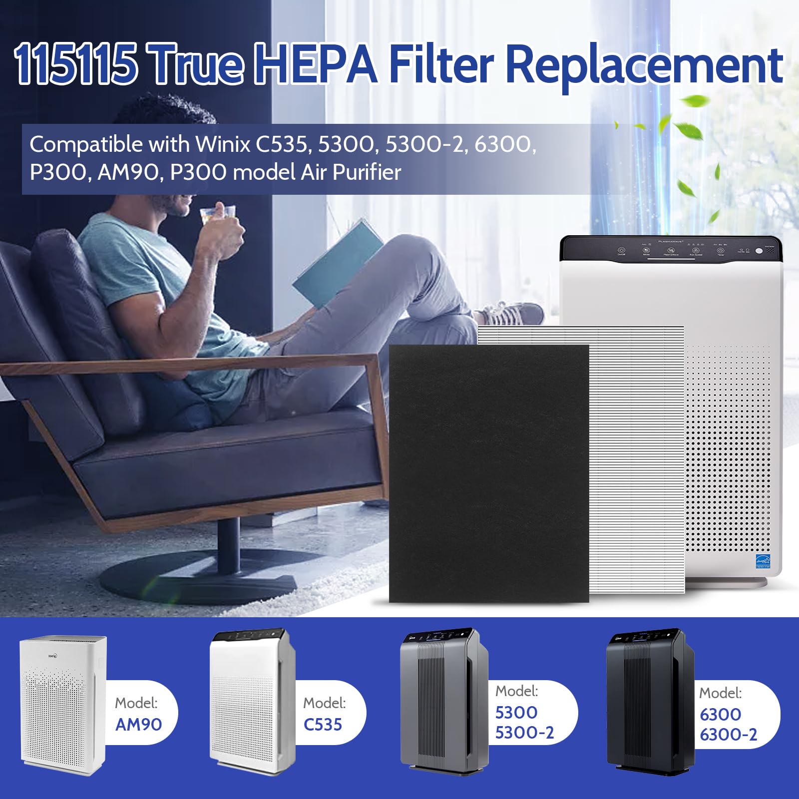 XBGG 115115 HEPA filter A size data for C535 AM90 units.