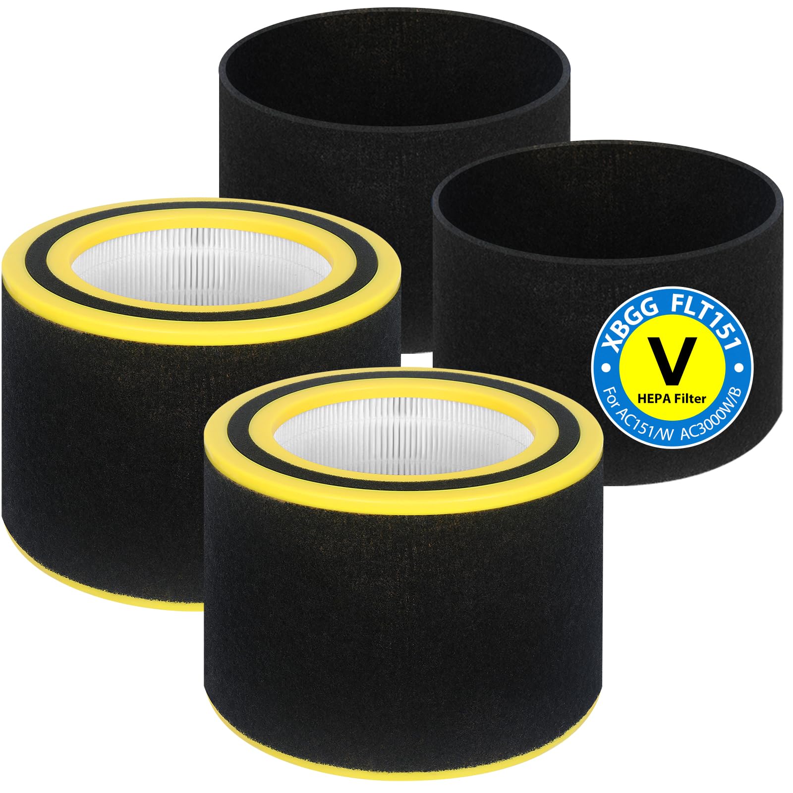 XBGG AC3000W Filter V HEPA 2-pack for reliable air filtration at home.