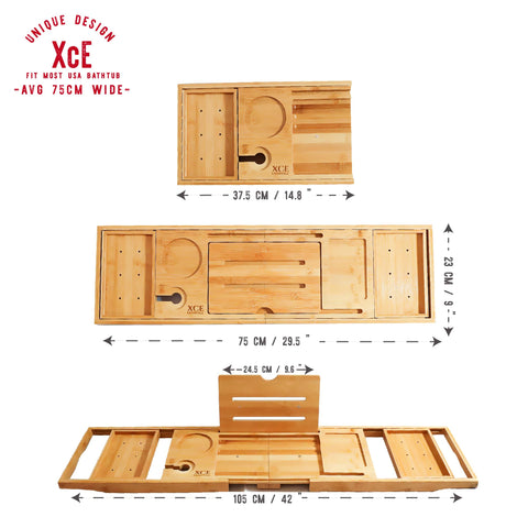 XcE bamboo caddy wine glass holder keeps drinks steady