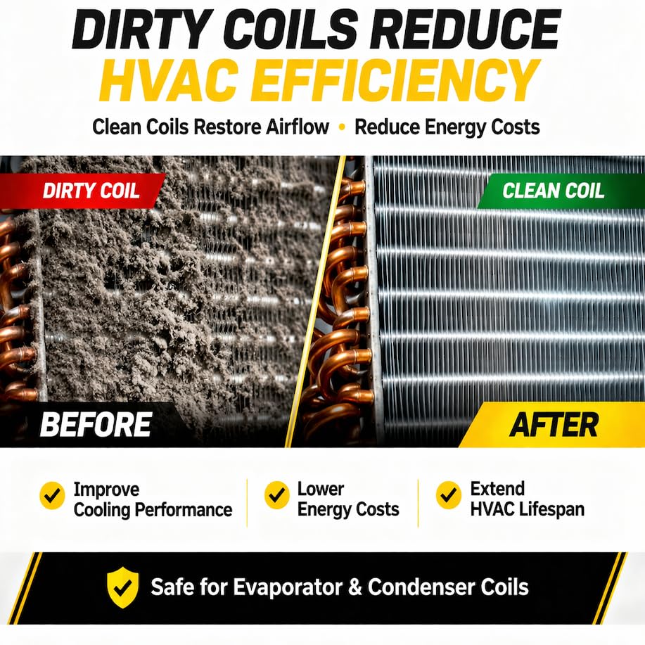 XCEL evaporator coil cleaning brush with stainless steel pins for thorough debris scrubbing