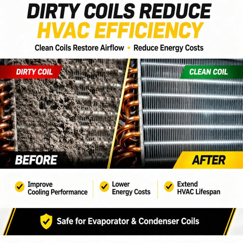 XCEL evaporator coil cleaning brush with stainless steel pins for thorough debris scrubbing