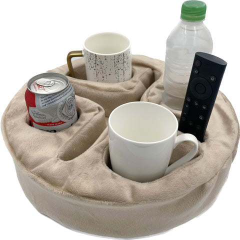 Xchouxer Couch Cup Holder Pillow with a built-in tray prevents spills on the sofa