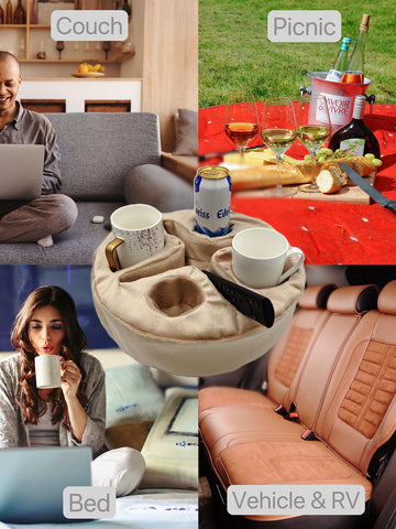 Xchouxer Snack and Drink Pillow ideal for lounging on couches and beds