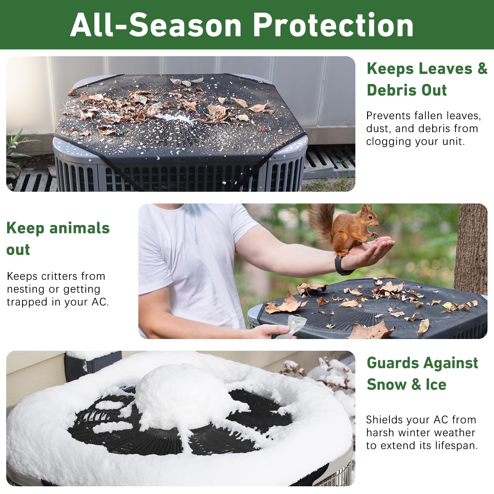 Xeeol universal 36x36 AC cover fits many standard units.