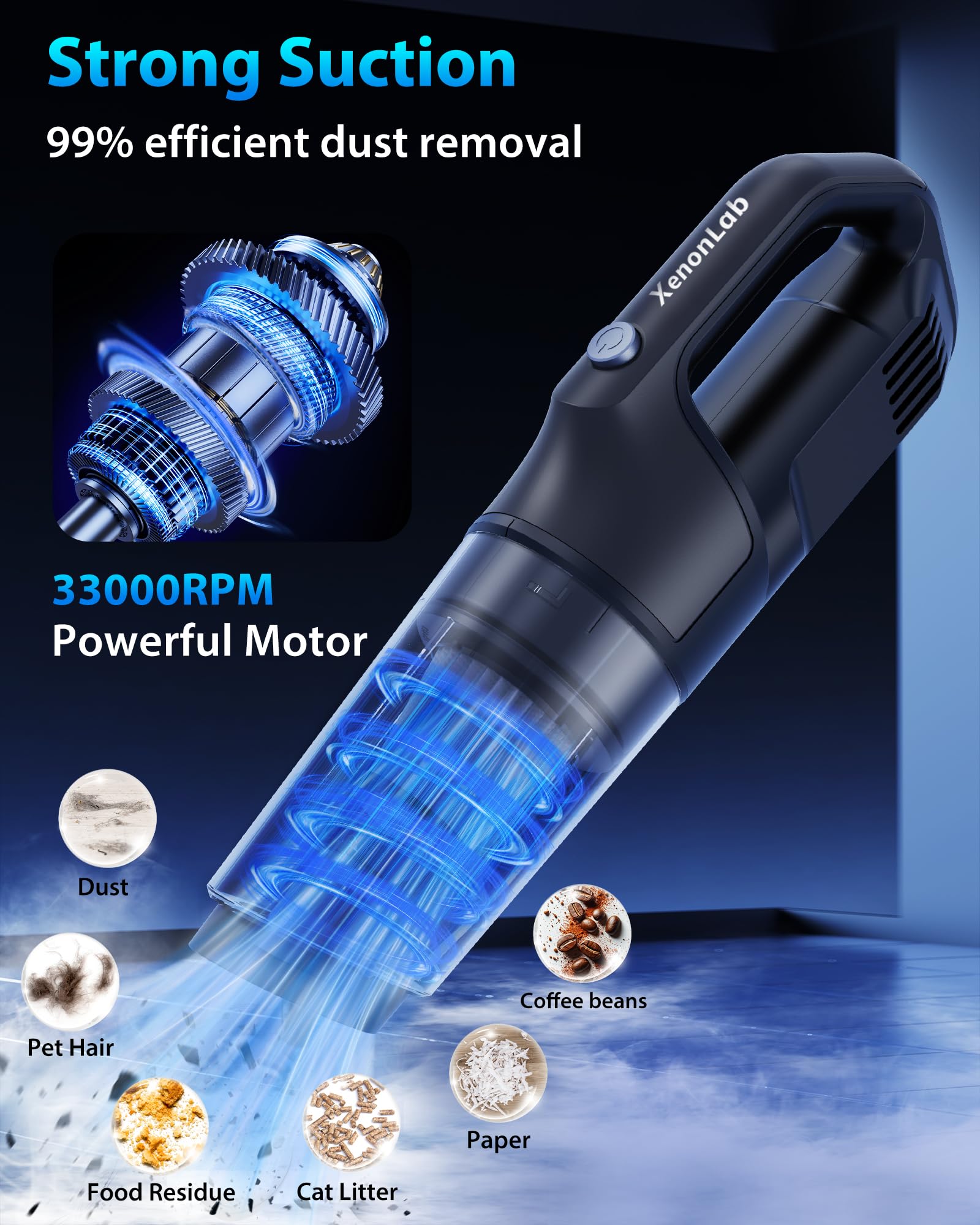 XenonLab handheld vacuum attachments brush for pet hair on upholstery