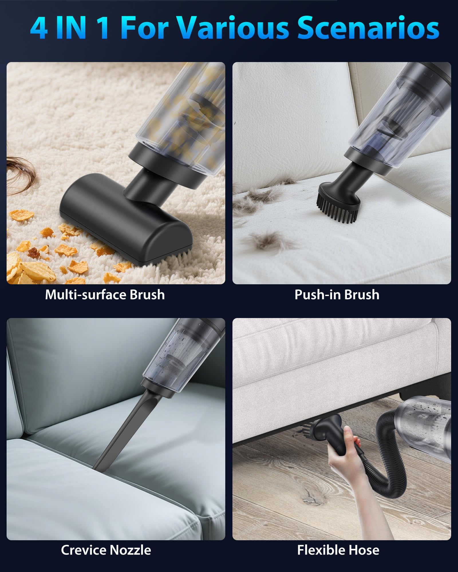XenonLab handheld vacuum crevice tool reaches tight gaps