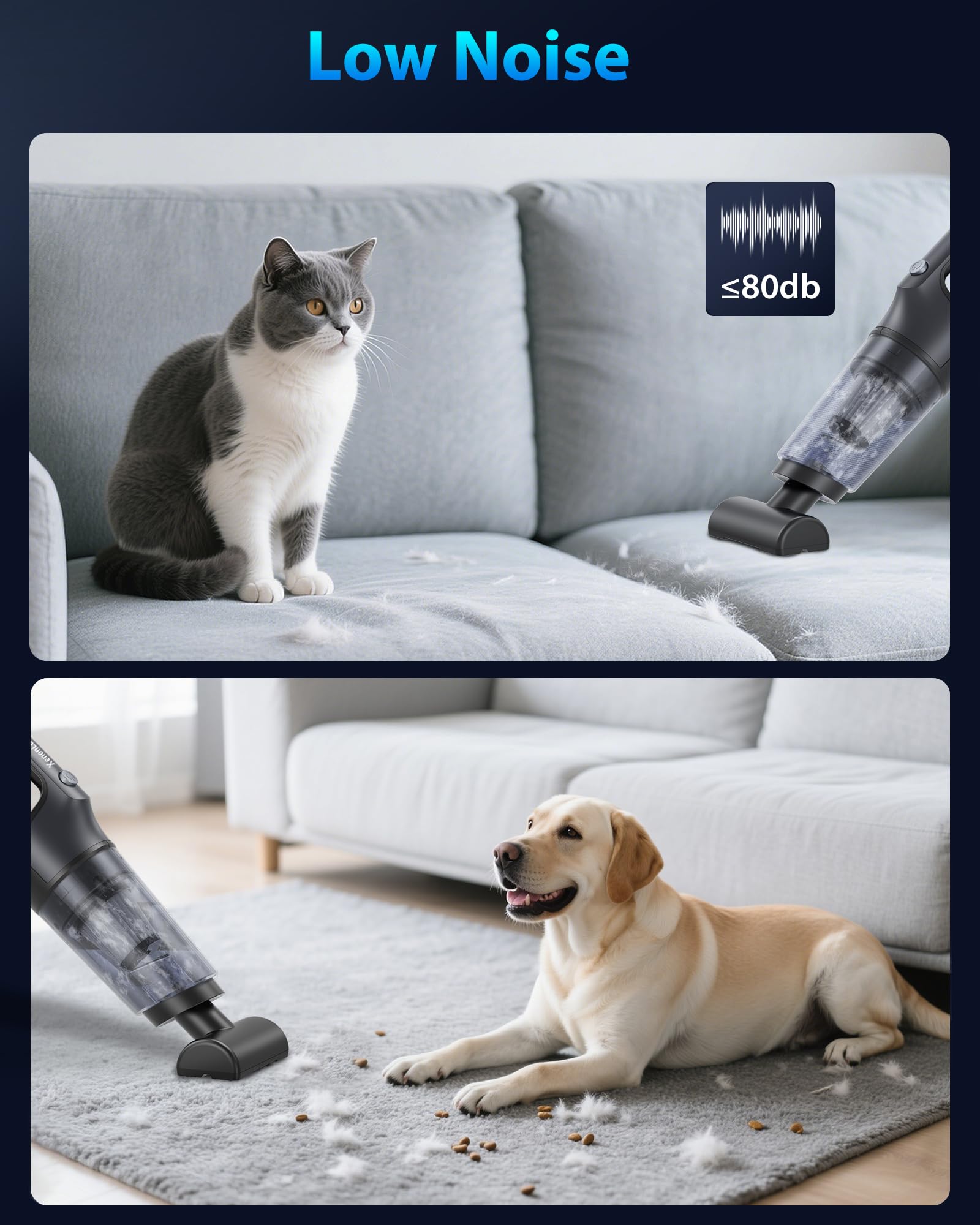XenonLab handheld vacuum gray body blends with interiors