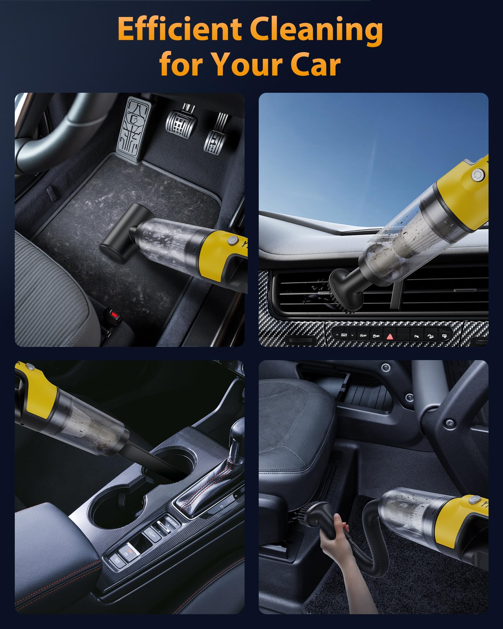 XenonLab 10kPa suction power for powerful car and home messes