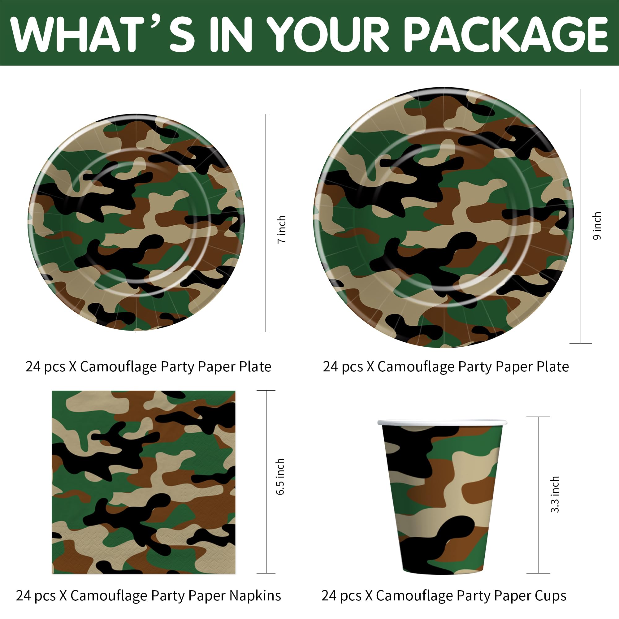 Xenorik camouflage dessert plate 7in adds bold camo accents to treats.