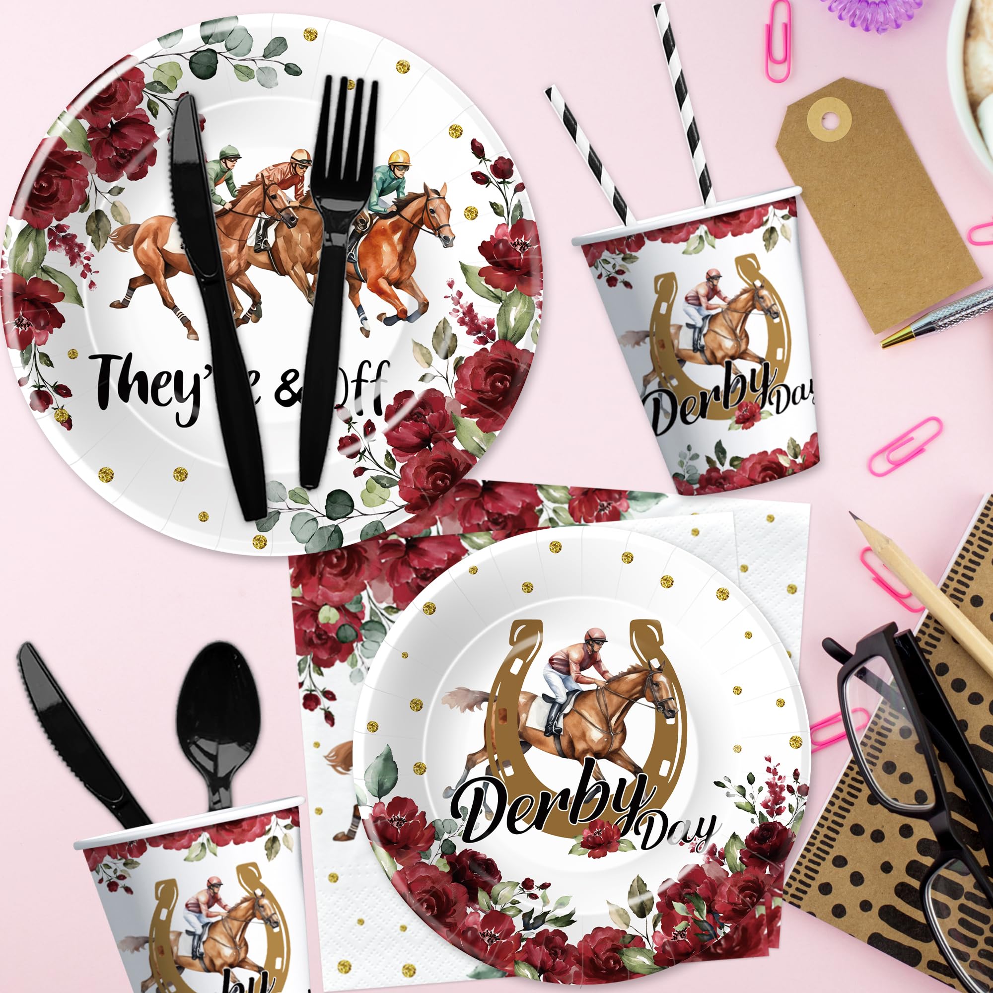 Xenorik Derby Day tablecloths set a cohesive party backdrop for Derby celebrations
