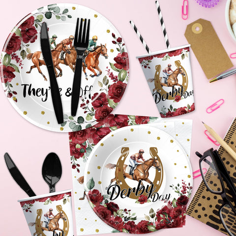 Xenorik Derby Day tablecloths set a cohesive party backdrop for Derby celebrations