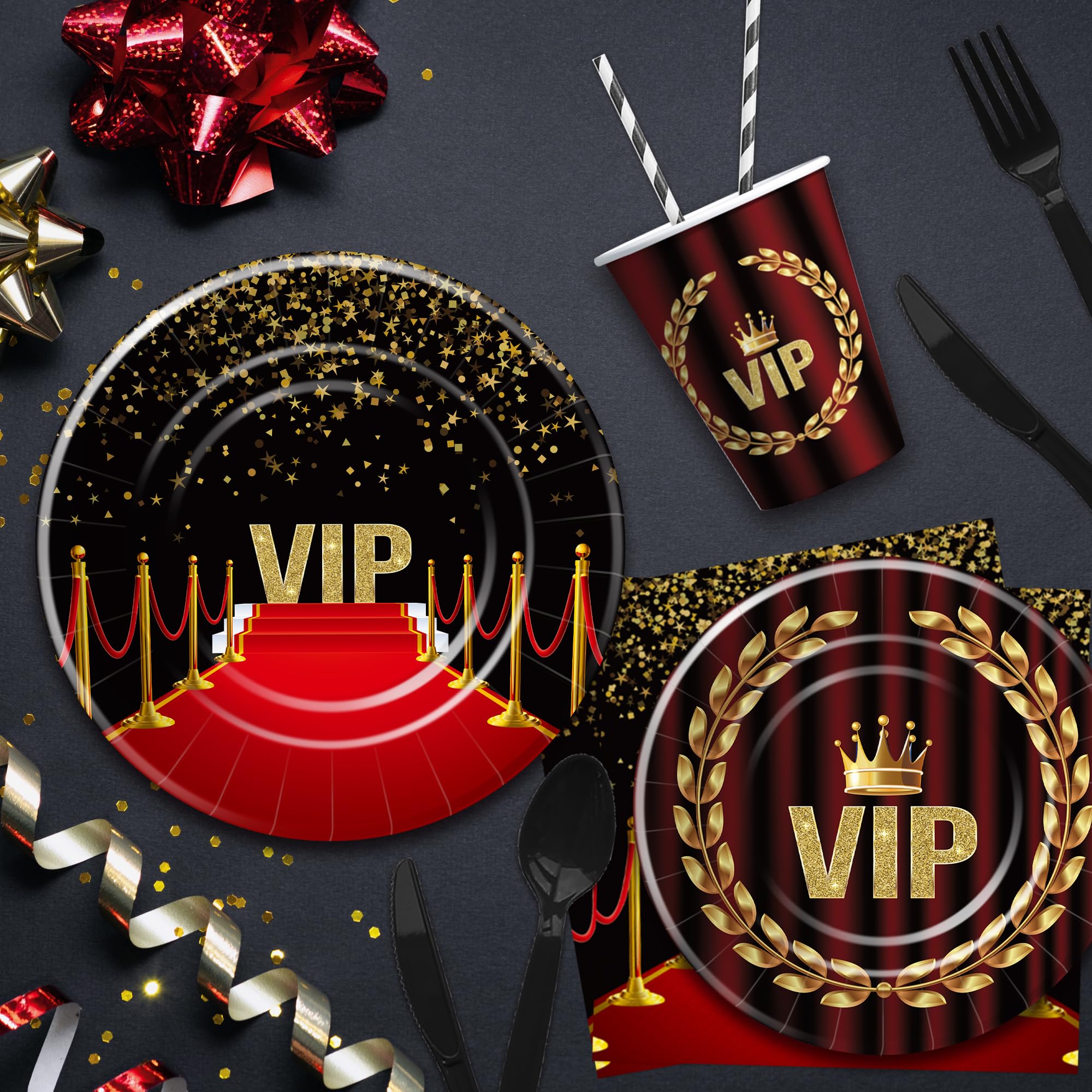 Xenorik VIP tableware coordination shows a cohesive party setup.