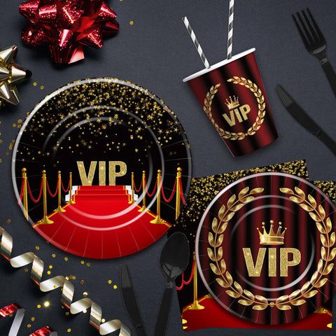 Xenorik VIP tableware coordination shows a cohesive party setup.