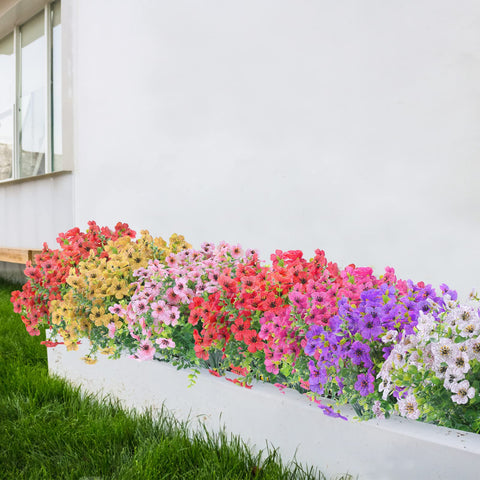 XEOLIAN pink window-box artificial flowers illuminate indoor spaces
