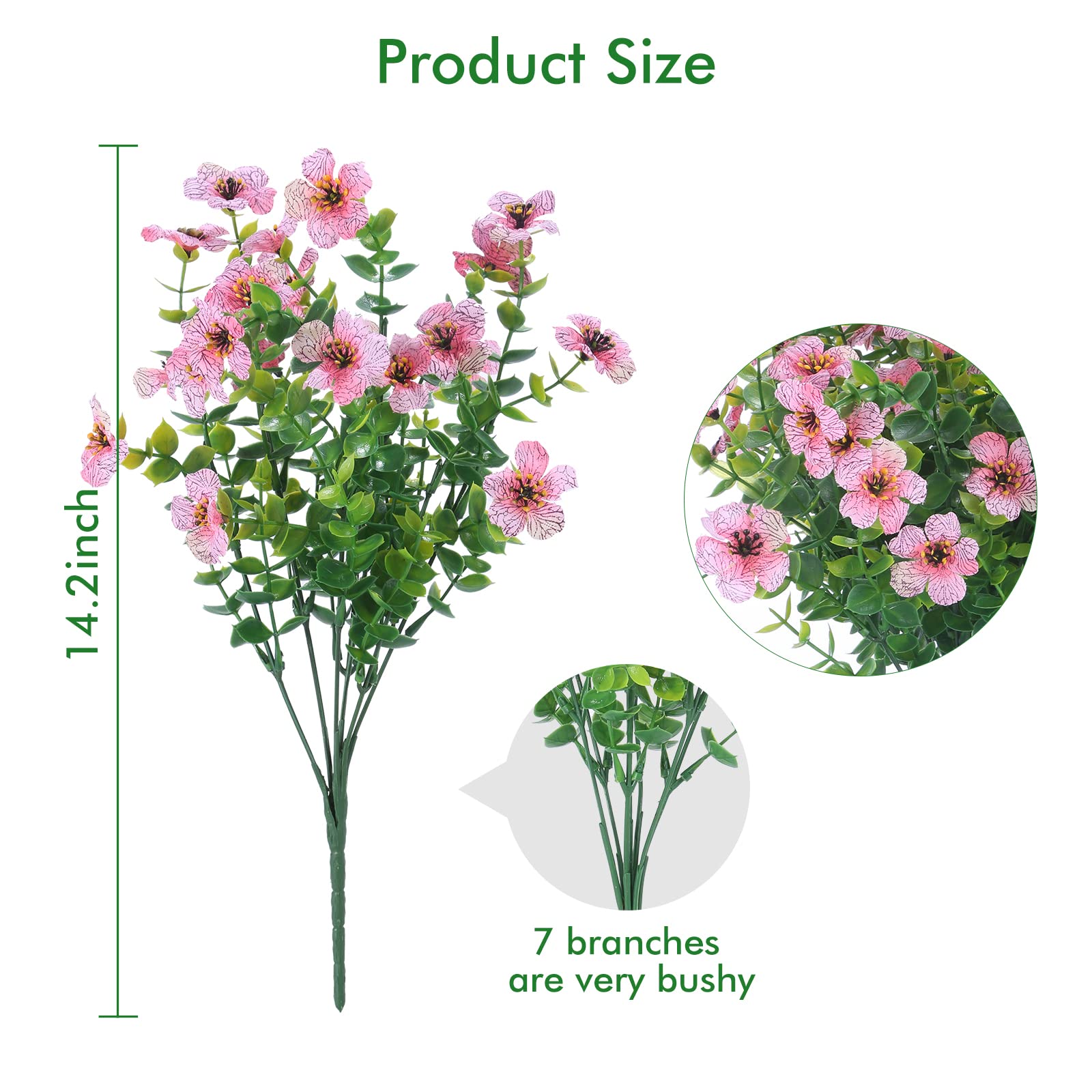 XEOLIAN pink hanging artificial flowers brighten balconies for easy decor