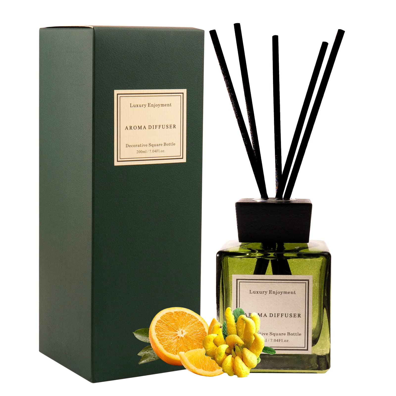 XEPTLE Oud & Bergamot reed diffuser glass bottle radiates long-lasting fragrance.