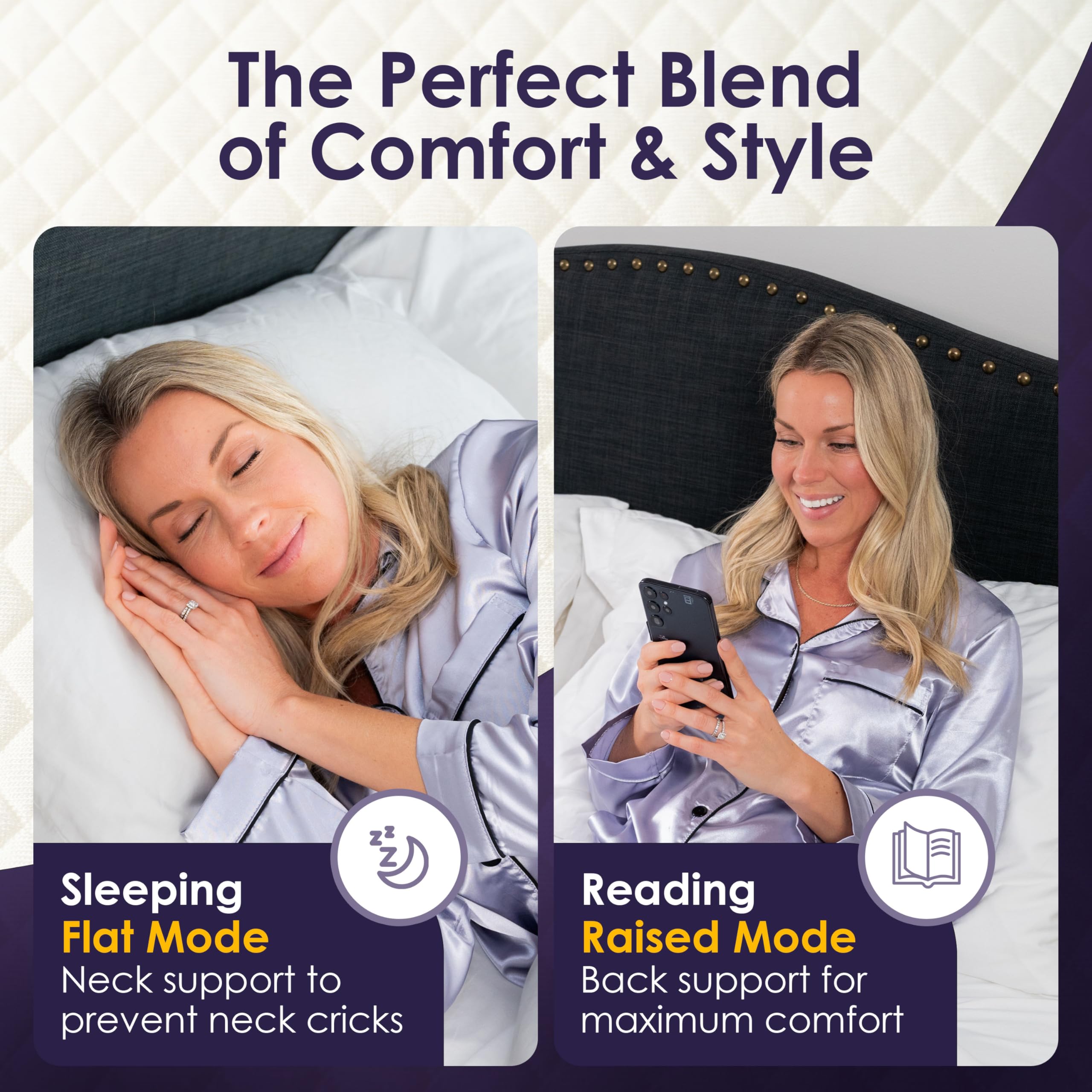 XetraDesign bed wedge with side pockets keeps glasses and remotes within reach