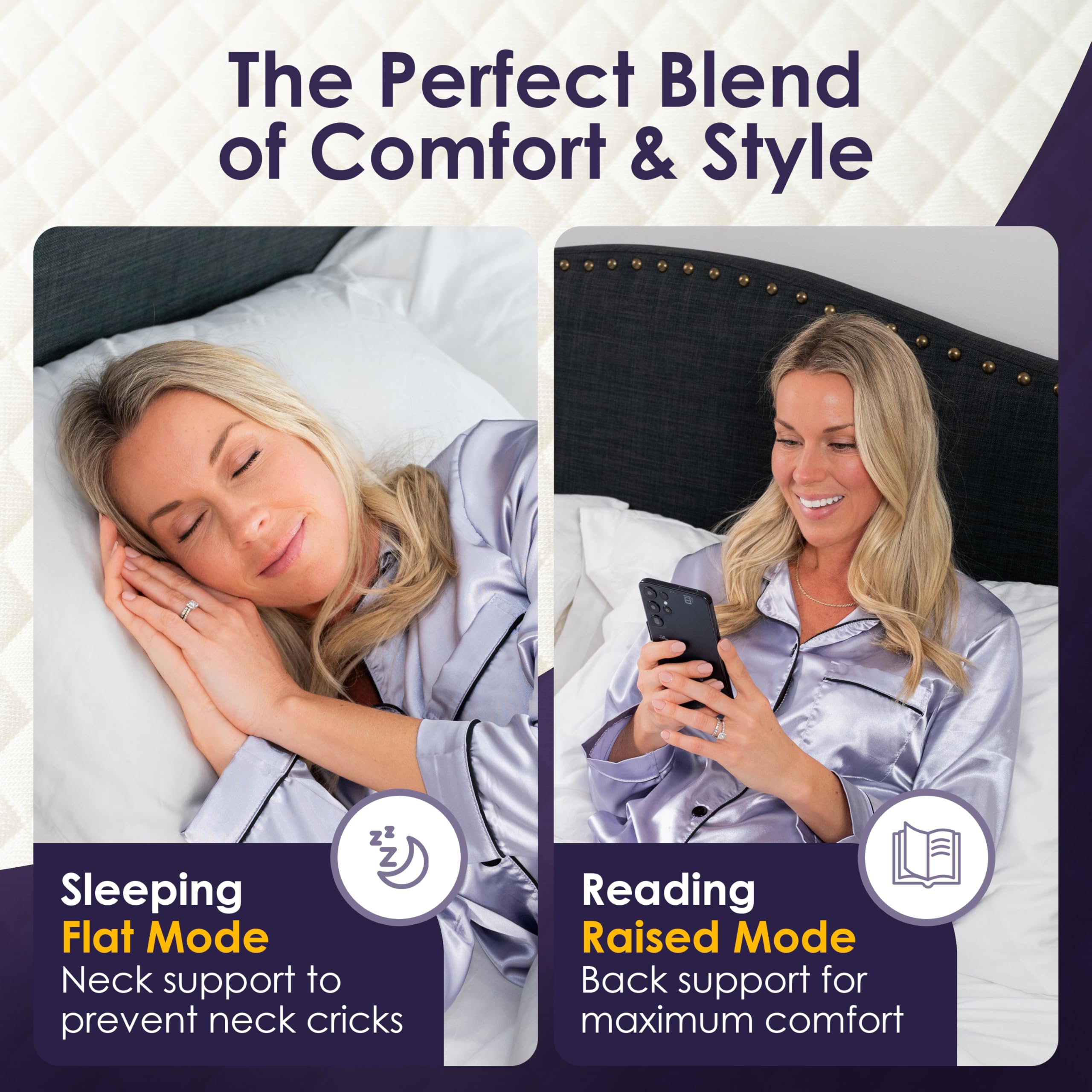 XetraDesign bed-wedge-pockets-accessory-storage offers quick reach for glasses and remote.