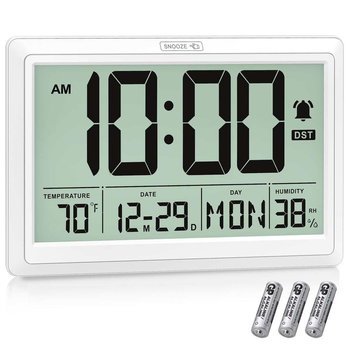 Xflyee 10.4-inch clock display with high-contrast digits for easy reading.