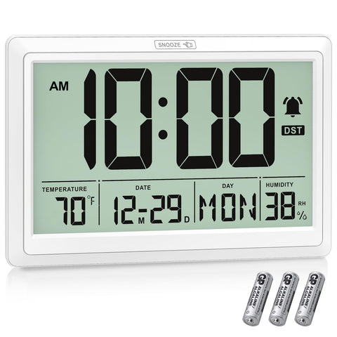 Xflyee 10.4-inch clock display with high-contrast digits for easy reading.
