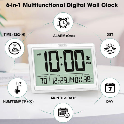 Xflyee wall clock fits various spaces with wall mount or desk stand.