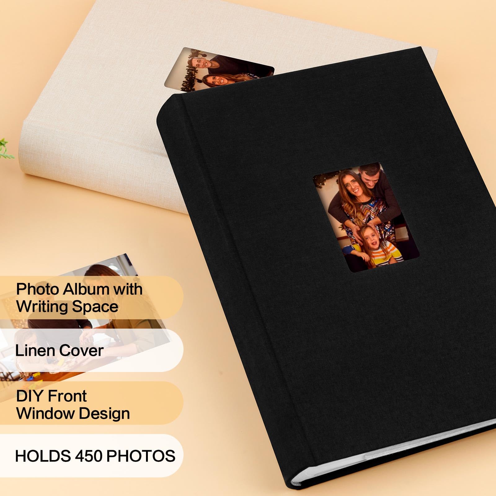 Xfveiwoo 450-pocket 4x6 album keeps photos organized and easy to flip through.