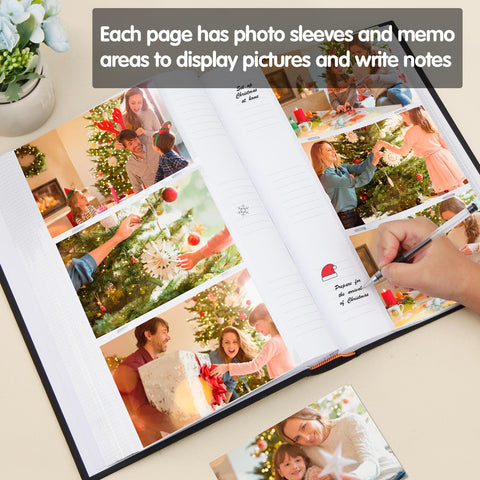 Xfveiwoo acid-free PVC-free pages protect photos and preserve color.