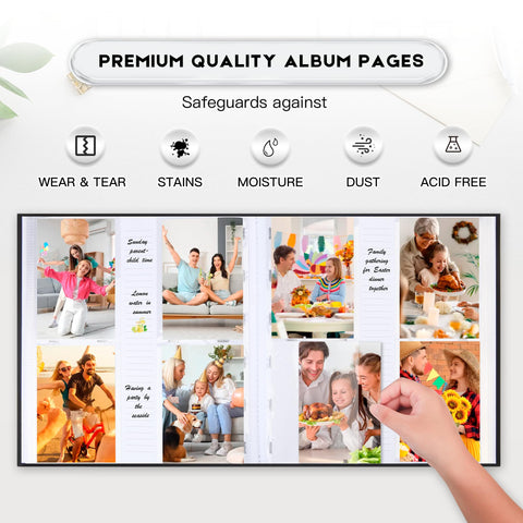 Xfveiwoo acid-free pages preserve color and prevent photo sticking over time.