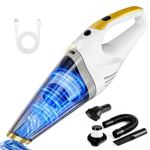 XGJUCE Dust Busters front view showing compact cordless handheld vacuum for quick home cleans.