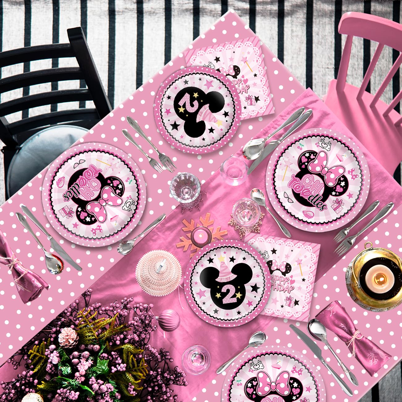 XHCYGWY waterproof tablecloth protects surfaces with a playful pink look