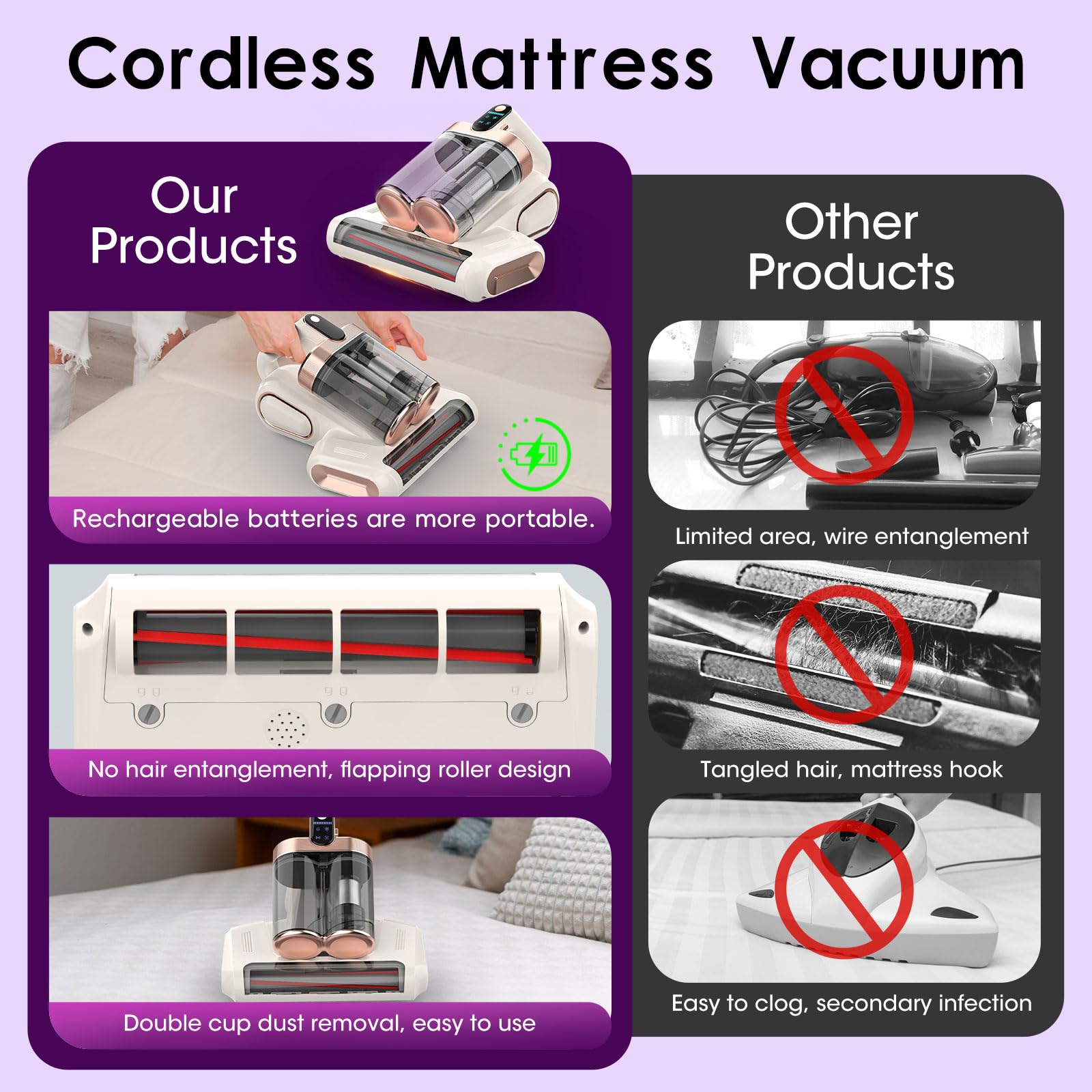 XIAOLANG cordless bed cleaner in compact handheld form for sofas and cribs.