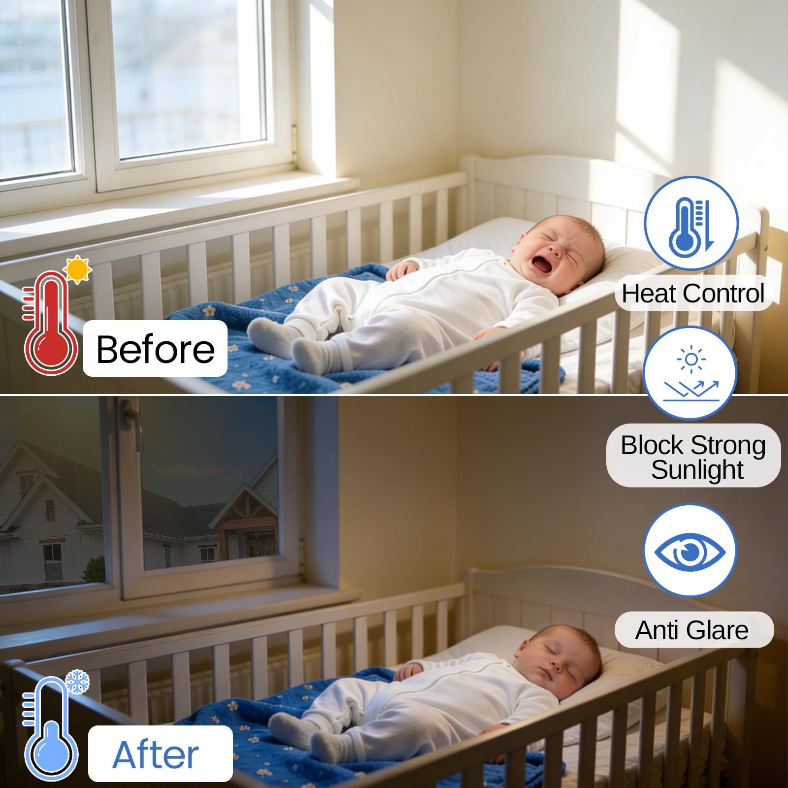 Xiawei heat-control window film keeps rooms cooler and supports AC efficiency.