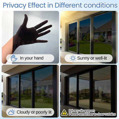 Xiawei daytime mirror effect on window reduces outside visibility during the day