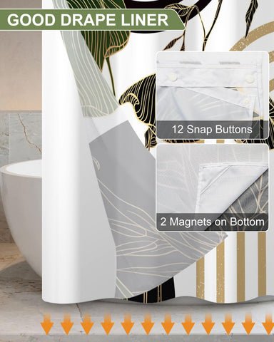 Xiazhilaio 71x74 inch shower curtain fits standard tubs for shared spaces.